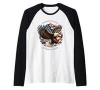 Founded And Standing in Faith Vintage Watercolor Eagle 1776 Maglia con Maniche Raglan