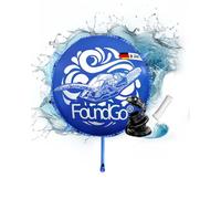 FoundGo Cuscino invernale per piscina [XXL, diametro 3 m, 0,4 mm, ultra spesso, colore blu, per piscina, inverno, gonfiabile, con pompa di ricarica per piscina, con 2 ruote di corda e 6 set di