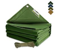FoundGo Telone in tela da 3 x 3 m, 0,55 mm, resistente, impermeabile, con occhielli rinforzati, copertura per auto, tetto, barca, campeggio, tettoia con corde