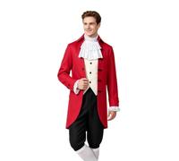 Founding Costume for Cosplay Patriotic Historical Revolutionary Independenc | Founding Costume - Men Patriotic Dress-Up Outfit Jacket Coat Pants,