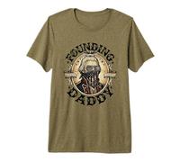 Founding Daddy George Washington Bandiera Americana 1776 Maglietta Premium