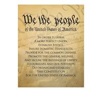 Founding Documents Decor - “We the People” Quote on Weathered Flag Background, Inspirational Gift for Teachers, Lawyers, Veterans(Framed,08x12inch(20x30cm))