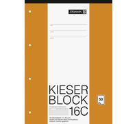 Fountain 1042926 KIESER, Linear Block 23 rautiert, A4, 50 Sheets (80gsm, Punched