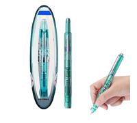 Fountain Pen Retractable:0.38mm Blue&Black Ink Transparent Barrel Includes 5 Refillable Ink Cartridges, Ergonomic Grip for Everyday Use (Green Pen Body, Black Ink)