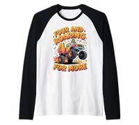 Four And Roaring for More Funny 4th Birthday Truck Maglia con Maniche Raglan
