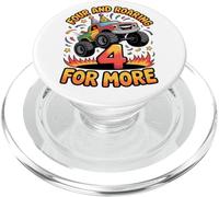 Four and Roaring for More Funny 4th Birthday Truck PopSockets PopGrip per MagSafe