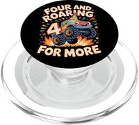 Four and Roaring for More Funny 4th Birthday Truck PopSockets PopGrip per MagSafe