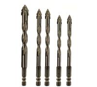 Four Blade Serrated Eccentric Drill Bits, Versatile Concrete Drill Bit Set for Glass Cast Iron Tile and Wood (6/6/8/8/10/10)