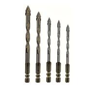 Four Blade Serrated Eccentric Drill Bits, Versatile Concrete Drill Bit Set for Glass Cast Iron Tile and Wood (4/5/6/8)