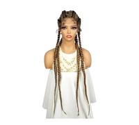 Four Braids Wigs, Sintic Braided Lace Front Long Hand-made Wig 36 inches Natural Looking Daily Use (1B27)