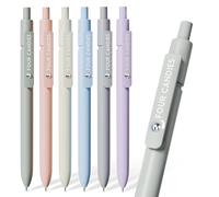 Four Candies 6 penne a inchiostro nero ad asciugatura rapida da 0,5 mm, a punta fine e scorrevole, serie esclusive, per scuola, ufficio, casa, regali per donne (Morandi)