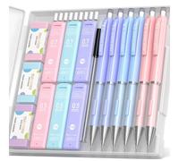 Four Candies Pastell Set di portamine con astuccio, 6 matite da 0,5 e 0,7 mm, con mine a matita da 360 HB, 3 gomme, graziose matite portamine per bambini, per disegnare, scrivere schizzi