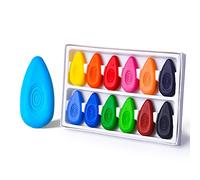 Four Candies Pastelli a cera per bambini, 12 colori, atossici e lavabili, per bambini, facili da tenere in mano, accessori per la pittura per la scuola e l'arte