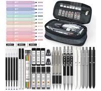 Four Candies Set di 45 articoli per la scuola estetica con grazioso astuccio, 12 evidenziatori pastello, 5 penne gel inchiostro nero, 6 matite meccaniche set per studenti cancelleria College