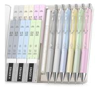 Four Candies Set di 6 matite meccaniche pastello da 0,5 e 0,7 mm, con 12 tubetti di ricarica HB 2B, 3 gomme, 9 ricariche per gomma, clip in metallo per disegno scolastico, 6 colori