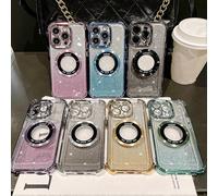 Four Corners Air Protection Bag Phone Case for compatible with iPhone 12 Pro, Back Cover Compatible with MagSafe, Gradient Shiny Clear Magnetic Shell