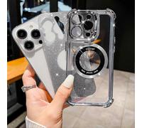 Four Corners Air Protection Bag Phone Case for compatible with iPhone 12 Pro, Back Cover Compatible with MagSafe, Gradient Shiny Clear Magnetic Shell