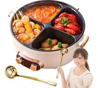 Four Grid Multifunctional Stew Pot, 4 Grid Electric Hot Pot, 7L di grande capacità, Dual Control Chinese Shabu Shabu Pot for Family Party