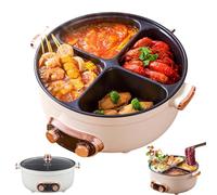 Four Grid Multifunctional Stew Pot, 6/7l Large Capacity Multifunctionals Four-Grids Electric Cooker, 4-Flavor Chinese Shabu Shabu Pot for Home Party (7L)