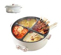 Four Grid Multifunctional Stew Pot,6L Large Capacity Integrated Hot Pots Electric Caldron Electric Pots 4 Compartment 4-Flavor Chinese Shabu Shabu Pot for Home Party