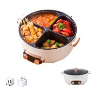 Four Grid Multifunctional Stew Pot,Multifunctional Four-Grid Electric Cooker,Independent Temperature Control On Both Sides,6l Large Capacity One Pot with 4 Flavors for Home Party (white)