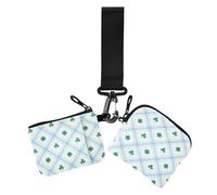Four-Leaves Fresh Salty Summer - Custodie per carte da donna, porta carte d'identità di grande capacità, con cinturino da polso, per donna, 2 pezzi