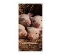 Four Little Pigs Copertura per porta primavera estate da appendere bandiera portico cartello all'aperto stagionale vacanza cortile decorazione per porta d'ingresso e portico