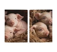 Four Little Pigs - Custodia per passaporto da viaggio, con scomparti per carte di credito e carta d'imbarco, organizer per documenti d'identità di famiglia (20 x 13 cm)