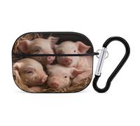 Four Little Pigs - Custodia protettiva per AirPods Pro con anello portachiavi, custodia protettiva rigida per AirPods Pro di seconda generazione, per donne e uomini, facile da aprire, protezione