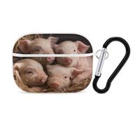 Four Little Pigs - Custodia protettiva per AirPods Pro con anello portachiavi, custodia protettiva rigida per AirPods Pro di seconda generazione, per donne e uomini, facile da aprire, protezione