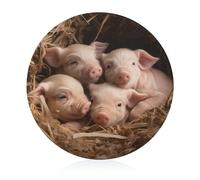 Four Little Pigs, mini tagliere da cucina rotondo in vetro temperato per tagliare pizza, carne, frutta (20 cm)