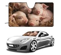 Four Little Pigs - Parasole per parabrezza dell'auto, per mantenere fresco l'interno dell'auto, 139,7 x 76,2 cm, parasole pieghevole per finestrino anteriore, scudo termico per SUV, camion, blocca i