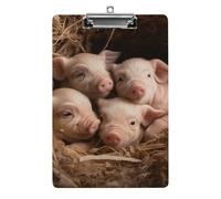 Four Little Pigs - Portablocco in acrilico con clip in acrilico, 31,8 x 21,6 cm, formato A4, per aule, insegnanti, forniture per ufficio