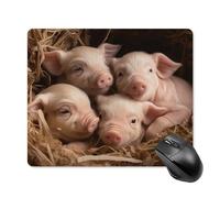 Four Little Pigs - Tappetino per mouse quadrato per computer portatile, con base in gomma antiscivolo, 18 x 22 cm, ultra sottile, per computer, laptop, accessori da scrivania da ufficio