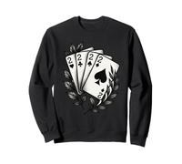 Four of a Kind Twos Poker Leaf Tattoo Classic Card Hand Felpa