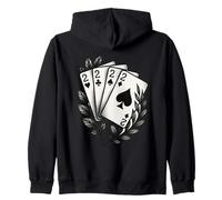 Four of a Kind Twos Poker Leaf Tattoo Classic Card Hand Felpa con Cappuccio