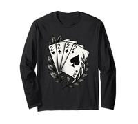 Four of a Kind Twos Poker Leaf Tattoo Classic Card Hand Maglia a Manica