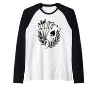 Four of a Kind Twos Poker Leaf Tattoo Classic Card Hand Maglia con Maniche Raglan