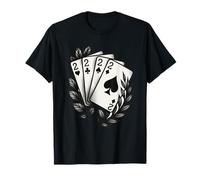 Four of a Kind Twos Poker Leaf Tattoo Classic Card Hand Maglietta
