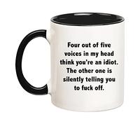 Four Out Of Five Voices In My Head Think You'Re An Idiot Tazzine Da Caffè Unico Tazze Divertente Tazza Colazione Per Cappuccino Ufficio Casa 330Ml
