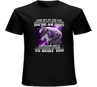 Four out of The Five Voices in My Head Think You Re an Idiot Other One is Deciding Where to Bury Wolf Men's Round Neck T-Shirt Black S
