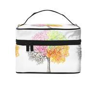 Four Seasons Spring Tree Borsa cosmetica impermeabile portatile di grande capacità 23x17x16cm per viaggi sport all'aria aperta regalo compagno di nozze, Nero , Taglia unica