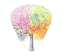 Four Seasons Spring Tree & Guitar Picks Confezione da 12 plettri comodi al tatto, bordi lisci, abrasione, adatti per chitarra, ukulele, ecc.