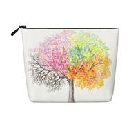 Four Seasons Spring Tree Impermeabile Grande Capacità con Cerniera Viaggio di Lavoro Viaggio Casa Multifunzionale Trucco Borsa di Immagazzinaggio Borsa Portamonete, Nero , Taglia unica