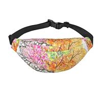 Four Seasons Spring Tree&** Marsupio di grandi dimensioni con 3 tasche con cerniera, puoi trasportare telefoni cellulari di tutte le dimensioni per esercizi all'aperto., Multicolore, Taglia unica,