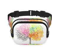 Four Seasons Spring Tree - Marsupio unisex regolabile a doppio strato per attività all'aperto, viaggi, corsa, escursionismo, Nero , Taglia unica