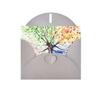 Four Seasons Spring Tree Pattern Biglietti di auguri vuoti per compleanni, San Valentino, feste, matrimoni, busta grigia 10,2 x 15,2 cm