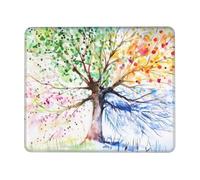 Four Seasons - Tappetino per mouse da scrivania con stampa albero primaverile, adatto per ufficio e gioco, 25,4 x 30,5 cm