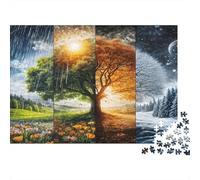 Four Seasons Tree Puzzle in Cartone 1000 Pezzi Per Adulti Tempo Libero Sfida Mentale Top Valutati Mantenimento Mentale in Cartone Spesso 52x38cm/1000pcs