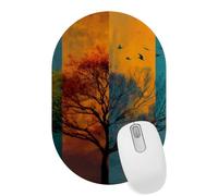 Four Seasons Tree Tappetino per mouse, Tappetino per mouse da gioco, Tappetino per mouse ovale, tappetino per mouse da gioco 280 × 180 mm, tappetino per mouse con base in gomma antiscivolo
